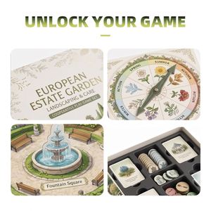 เกมกระดานคารอม FUXI European Estate Garden  แบบเต็มสี  ทำจากกระดาษแข็ง  เกมสนุกสำหรับครอบครัว  เกมเสริมทักษะสำหรับ 2 ผู้เล่น - Product Image 3