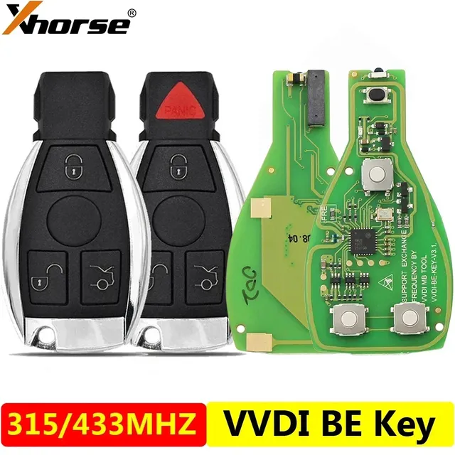 Xhorse VVDI BE Key Pro Improved Version Smart Key Shell 3/4 Buttons Remote Start 1 Year Warranty Free Token for VVDI MB Tool