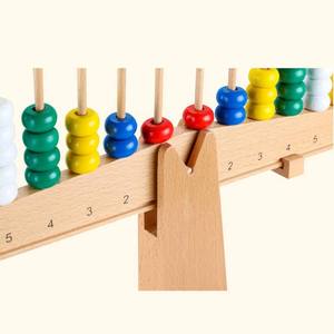 Materiali Montessori: Bilancia in Legno per Bambini con Perline, Gioco Matematico Educativo, Ausili Didattici, Giocattoli Sensoriali per l'Apprendimento dei Bambini - Product Image 2