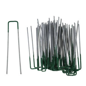 Estacas de acero galvanizado en forma de U para tiendas de campaña, jardín y césped, de alta resistencia, clavijas de sujeción para césped. - Product Image 1