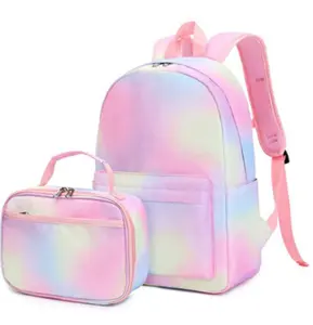 Çocuklar okul sırt çantası ile öğle yemeği çantası/klasik renk maç okul çantası kızlar için uygun/dayanıklı polyester kumaş öğrencileri sırt çantası