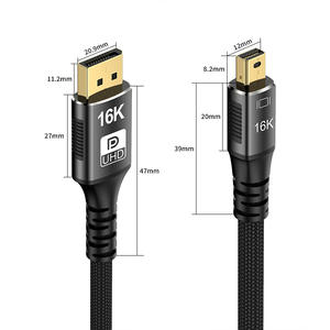 Câble Mini DisplayPort vers DisplayPort 2.1, câble <span class=keywords><strong>HD</strong></span> prenant en charge 16K60Hz / 8K 120Hz / 4K 240Hz pour la conversion vidéo d'ordinateur - Product Image 3