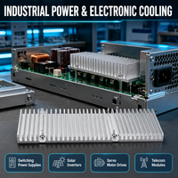 Dissipateur thermique en aluminium extrudé 6063 personnalisé, profil de dissipateur thermique à ailettes haute densité pour alimentation électrique, refroidissement électronique