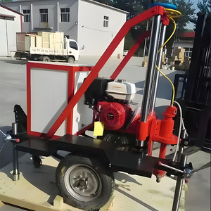 Máquina perforadora de hormigón portátil montada en remolque con motor para construcción de carreteras - Product Image 1