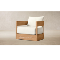 Ensemble de meubles de jardin en teck de haute qualité, design contemporain, support robuste, canapé individuel pour extérieur