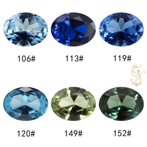 Perline Sciolte all'Ingrosso da 3*4mm a 15*20mm # Spinello Blu 113 per Creazione di <span class=keywords><strong>Gioielli</strong></span>, Zaffiro Sintetico Creato in Laboratorio, Spinello Sintetico Taglio Ovale - Product Image 4