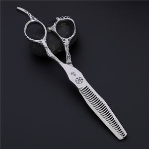 Tijeras de peluquería Dragon Handle de acero inoxidable 440C, tijeras de entresacar, tijeras planas, tijeras de mango largo, herramientas profesionales de barbería - Product Image 4