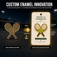 Épingles en émail personnalisées pour raquettes de tennis, badges de motivation sportifs, broches pour chapeaux, sacs, vêtements, décorations en métal émaillé
