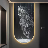 Lampe LED 3D de luxe moderne en forme d'arche, élément de cheval en cours d'exécution, plaque de cristal de carbone, peinture décorative sculptée finement haut de gamme