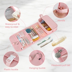 Organizador de Maquillaje Plegable Personalizado <span class=keywords><strong>con</strong></span> Múltiples Compartimentos y Gancho Metálico, Bolsa de Aseo <span class=keywords><strong>para</strong></span> Viaje - Product Image 3