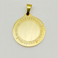 Pendentif amulette Bouddha quasi-Titus en acier inoxydable doré estampé, Yiwu Aceon