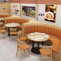 Café-restaurant restauration rapide carré Commercial café bois cuir Restaurant banc canapé meubles stand siège Table et ensemble de chaises