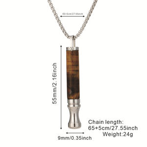 Joyería antiestrés para hombre, collar inhalador de aceites esenciales con sabor a frutas, de acero inoxidable, para aliviar la ansiedad, con filtro. - Product Image 5