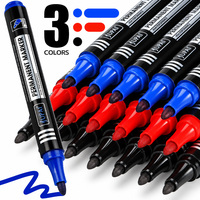 Marqueurs permanents à base d'huile, pointe ronde, séchage rapide, imperméables, encre noire, rouge, bleue, pointe de 2 mm, marqueur permanent pour marquage de produits