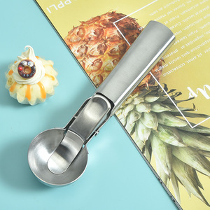 Cuchara para helado de acero inoxidable de 4,8 cm de doble uso, fácil de limpiar, para helado y fruta - Product Image 4