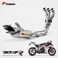 Sistema de Escape para Motocicleta Forsound, Precio de Fábrica al por Mayor, Estándar OEM, Tubo de Acero Inoxidable con Acabado Flameado para Zontes 703RR
