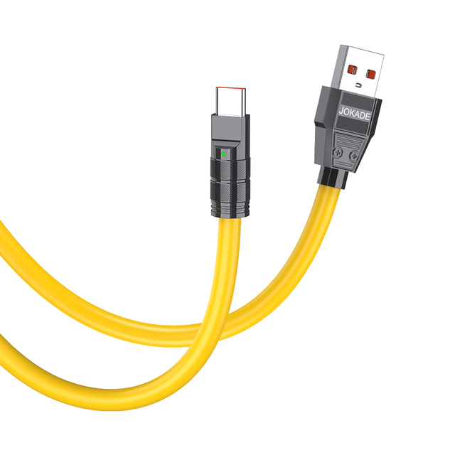 JOKADE Cellphone Accessories 6mm 5A 1M LED Light Fast Charging Transmission Universal Type-C Data Cable
