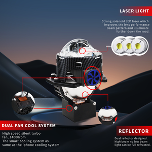 <span class=keywords><strong>Nuevo</strong></span> Faro Delantero P93 con Tres Lentes LED Láser, 80W de Alta Potencia, Lente de Proyector Bi-LED - Product Image 4