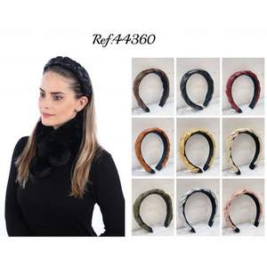 Diadema de PU con diseño cruzado para mujer, accesorio para el cabello de estilo informal de color sólido, multifuncional, 44360 - Product Image 2