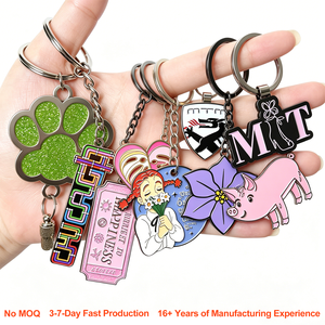 Porte-clés promotionnel en alliage de zinc, style vintage, léger, avec logo personnalisé et émail, selon votre design - Product Image 1