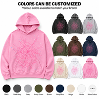 Sweat à capuche unisexe surdimensionné à imprimé toile d'araignée, 100% coton, lourd, streetwear, pull personnalisé avec logo, sweat à capuche décontracté