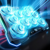 Support de refroidissement pour ordinateur portable de jeu le plus vendu avec éclairage RGB double USB, actuellement en stock