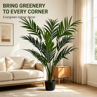 Palmier artificiel en plastique de haute qualité de 150 cm avec des feuilles réalistes, plante artificielle en pot pour la décoration de la maison et du bureau
