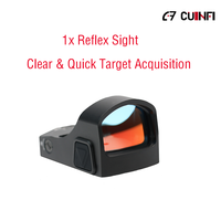 Lunette de visée reflex 1X24mm Motion Awake Open avec point rouge multi-réticules et 10 niveaux de luminosité