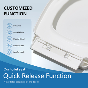 Asiento de Inodoro Universal de PP con Cierre Suave y Liberación Rápida, Asiento Ovalado para Inodoro, Cubierta Blanca para Baño, Compatible con la Mayoría de los Inodoros Estándar - Product Image 4