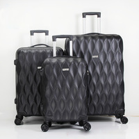 Ensemble de bagages 3 pièces en ABS+PC avec doublure en polyester, valise à roulettes compatible poussette pour les voyages d'affaires