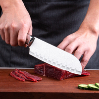 Beginners Santoku-mes 30Cr13 roestvrij staal keukenmes traditionele stijl lichtgewicht voor groenten en vlees