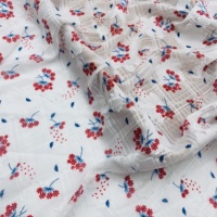 Tissu en Chiffon Jacquard à Treillis Carré 100% Polyester, Imprimé Fleurs, pour Vêtements et Robes