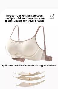 Changxiang 2025 soutien-gorge <span class=keywords><strong>de</strong></span> <span class=keywords><strong>sport</strong></span> pour femme sous-vêtement tricoté respirant solide bretelles ajustées conception sans fil pour petite poitrine - Product Image 3