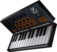 Workstation Musik Elektronik Mini Mobile Vboard 25 yang Efisien, Kontroler Midi Lipat 25-Key dengan Pad Terintegrasi