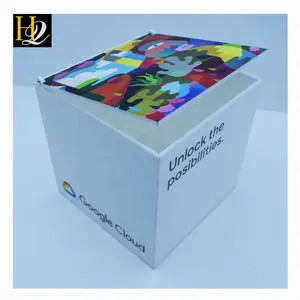 Caja de regalo acrílica personalizada, cajas de cubo acrílico con tapas con bisagras, promoción