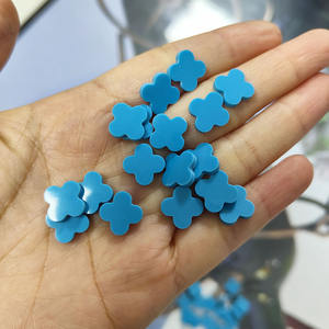 Piedras de Trébol Azul, Turquesa Sintética, Trébol de Cuatro Hojas, Turquesa Azul Suelta, Gemas para Collar, Joyería - Product Image 3