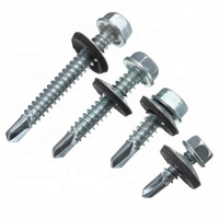 Vis autoperceuses à tête hexagonale M4.8 M5.5 M6.3 en acier au carbone zingué, vis Tek pour toitures métalliques et tôles