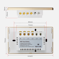 JRUMP Matter Cadre en aluminium Conception en verre Interrupteur intelligent Écran tactile WiFi 3G avec application Smart Life Technologie de filetage du marché US/AU