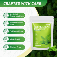Sachets de thé à la menthe poivrée de qualité supérieure, 20 unités, 100 % naturels, feuilles de menthe séchées, sans caféine, infusion aux herbes, santé digestive, haleine fraîche