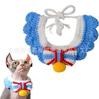 Colliers ajustables en fibre pour chats et chiens avec fermeture à boucle - Accessoires pour animaux de compagnie personnalisables en crochet et tricot