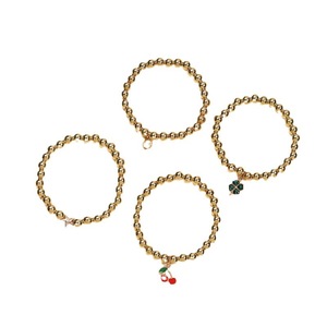 <span class=keywords><strong>Bracciale</strong></span> in <span class=keywords><strong>oro</strong></span> europeo e americano impilato con perla in metallo ciliegio texture regalo braccialetto di amicizia adatto a bambine - Product Image 5