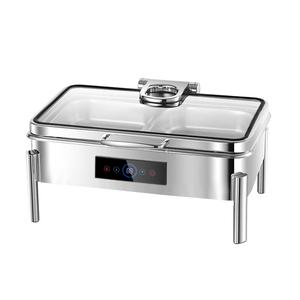 Airuisi <span class=keywords><strong>5</strong></span>ดาวหรูหรา9L 6L ไฟฟ้าเตาบุฟเฟ่ต์และหม้อร้อน chafer สแตนเลสฝาแก้วสี่เหลี่ยมสำหรับจัดเลี้ยงบุฟเฟ่ต์เซิร์ฟเวอร์ - Product Image 2