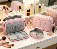 Sac de maquillage portable imperméable, léger, doux et moelleux, de qualité supérieure, extra résistant, pour les voyages et les articles de toilette pour femmes