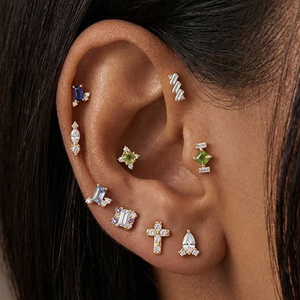 Orecchini da <span class=keywords><strong>Piercing</strong></span> all'Ingrosso con Estremità Filettate e Fondo Piatto, Gioielli per <span class=keywords><strong>Piercing</strong></span> al Corpo, Labret CZ, <span class=keywords><strong>Piercing</strong></span> per Labbra, Cartilagine dell'Orecchio, <span class=keywords><strong>Trago</strong></span>, Orecchini da <span class=keywords><strong>Piercing</strong></span> da <span class=keywords><strong>Donna</strong></span> - Product Image 6