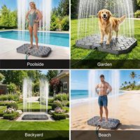 Colonne de douche extérieure sur pied CYEN, résistante aux UV, haute pression, installation facile pour jardin, cour et terrasse