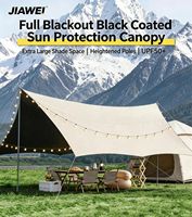 Toldo de Camping JIAWEI 210D de Tela Oxford para Exteriores, con Revestimiento Resistente a los Rayos UV SPF50+, Impermeable 2000mm, con Soportes de Hierro
