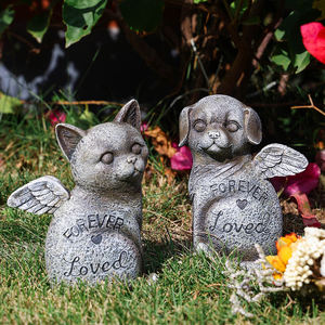Adornos de <span class=keywords><strong>Jardín</strong></span> de Resina al por Mayor, Estatua de Lápida Conmemorativa para Mascotas, Monumento para Perros y Gatos, Artesanías para Exteriores, Ángel Guardián para Perros - Product Image 1