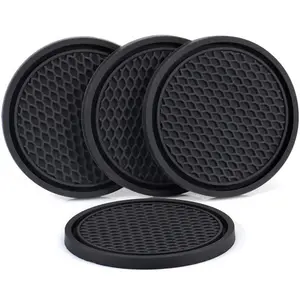 Car Cup Coaster Universal Non-Slip Black Cup Holders Embedded Ornaments Plastic Coaster