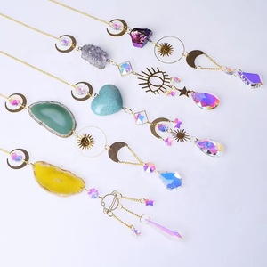 Ornamenti in Cristallo Acchiappasole Pietra Naturale di <span class=keywords><strong>Agata</strong></span> Fai-da-Te Personalizzabile Decorazione <span class=keywords><strong>Casa</strong></span> Finestra Giardino Ciondoli Pendenti - Product Image 2