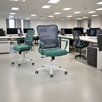 Chaise de bureau ergonomique moderne-Chaise de direction en maille avec support lombaire et base pivotante, mobilier de bureau